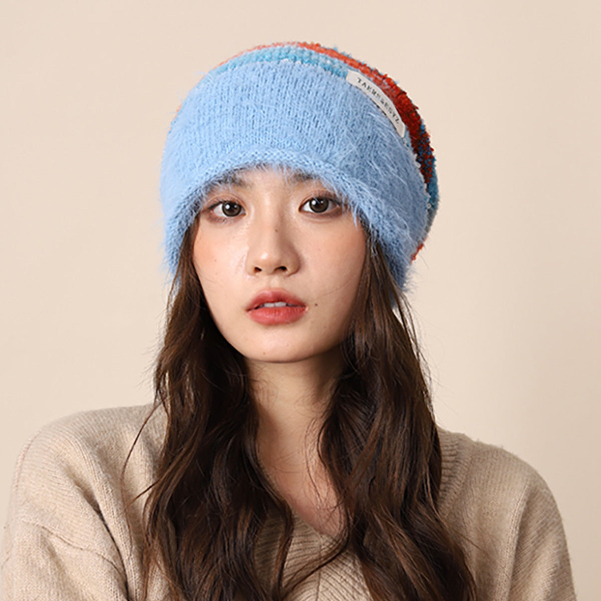Gradient Plush Knitted Hat for Women