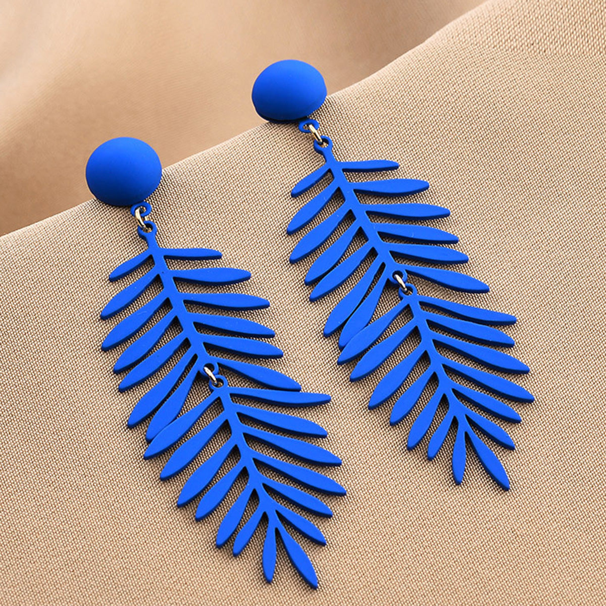 Silver Needle Korean Retro Green Leaf Earrings