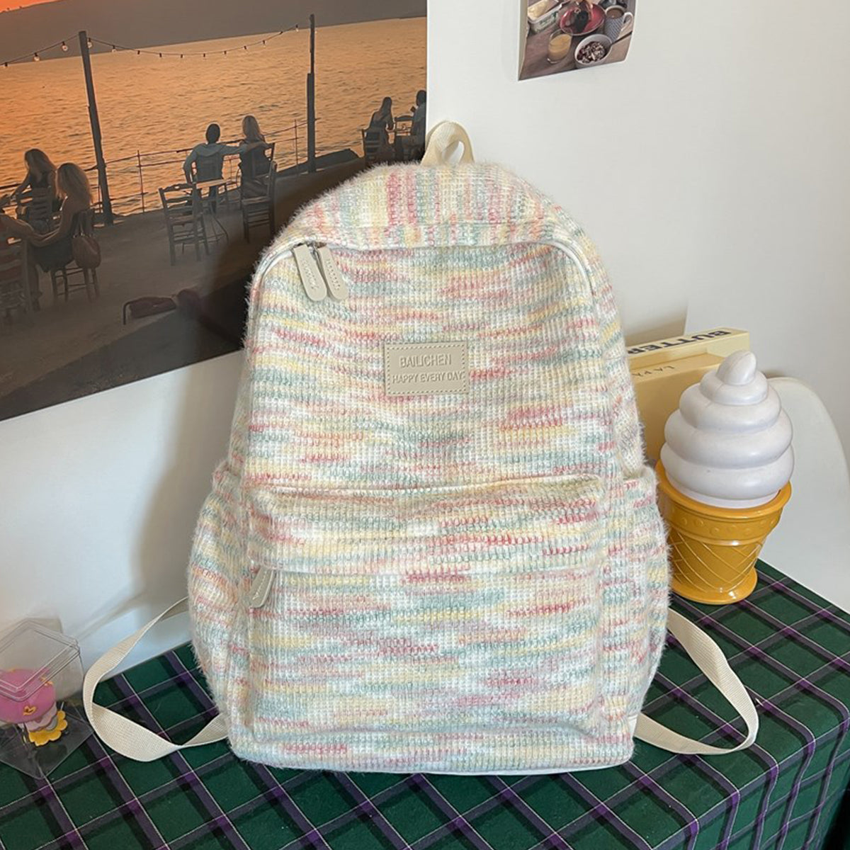 College Style Versatile Student Backpack for Women