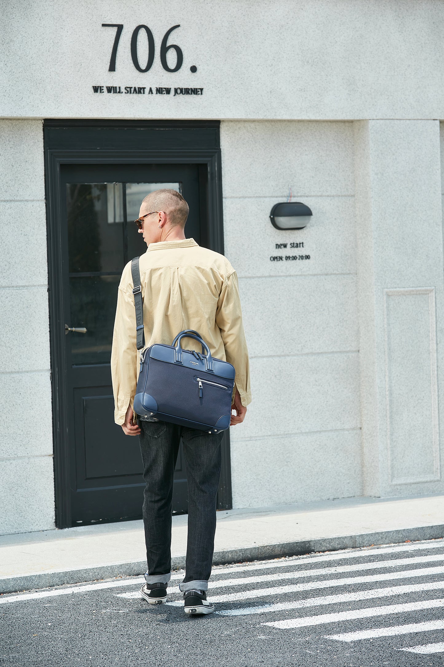 LAPOLAR Bsci Manufacturer High Quality Leather Laptop Bag for Men