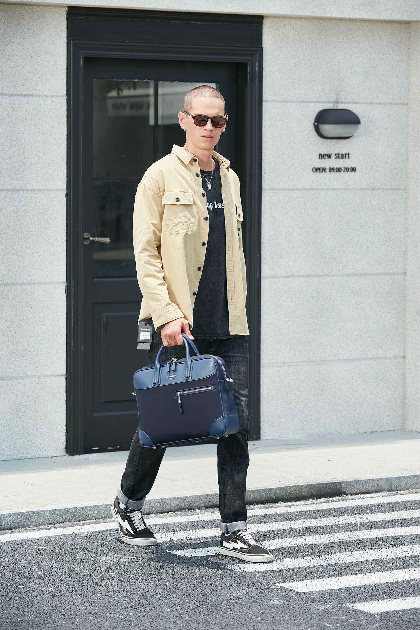 LAPOLAR Bsci Manufacturer High Quality Leather Laptop Bag for Men