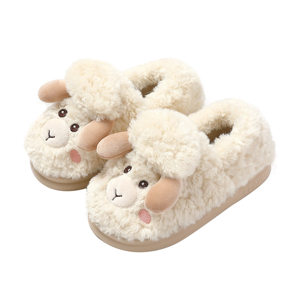 Winter Women's Cute Cartoon Lamb Fur Slippers for Women