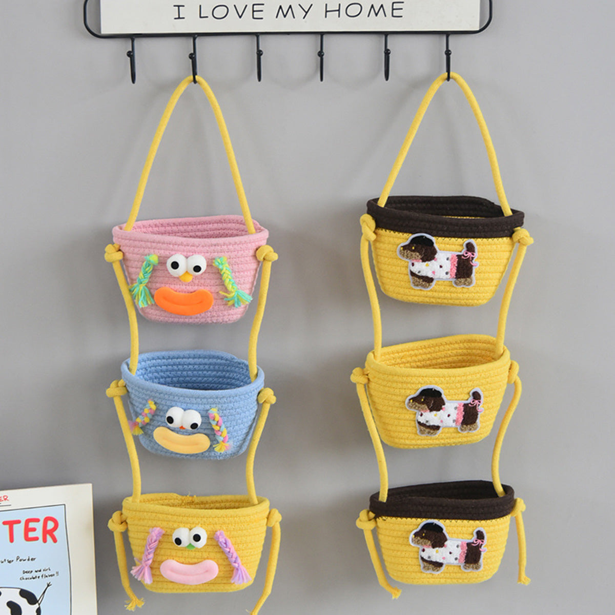 Cartoon Three-Layer Hanging Basket Cosmetic Storage Basket