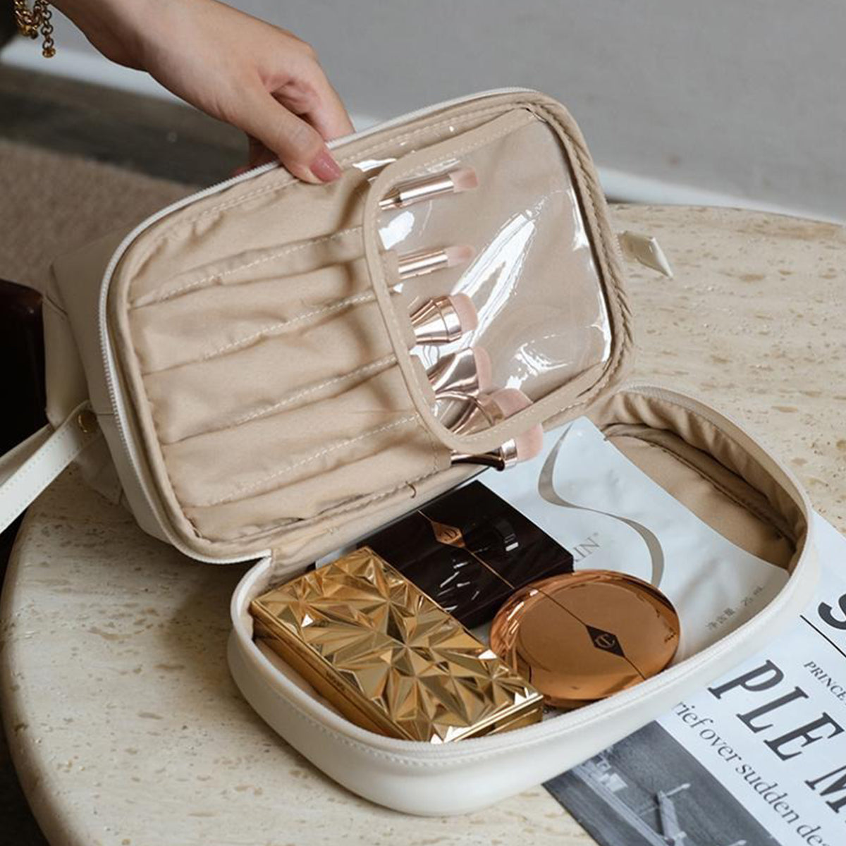 PU Travel Multifunctional Storage Bag Waterproof Toiletry Bag