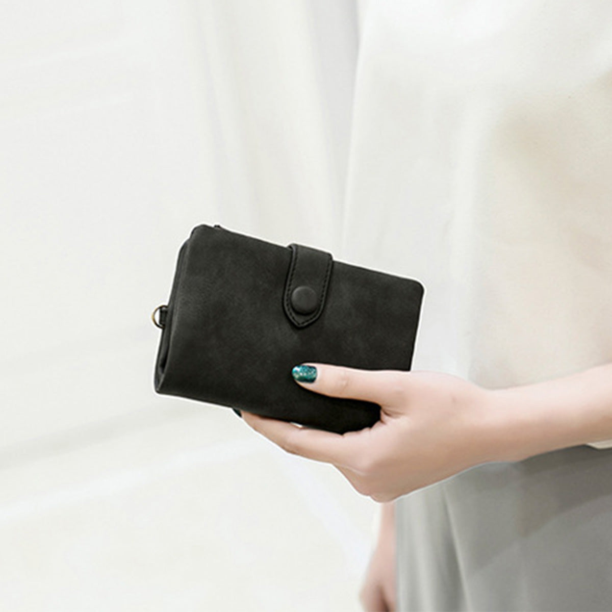 Women's Frosted Large Capacity Short Wallet