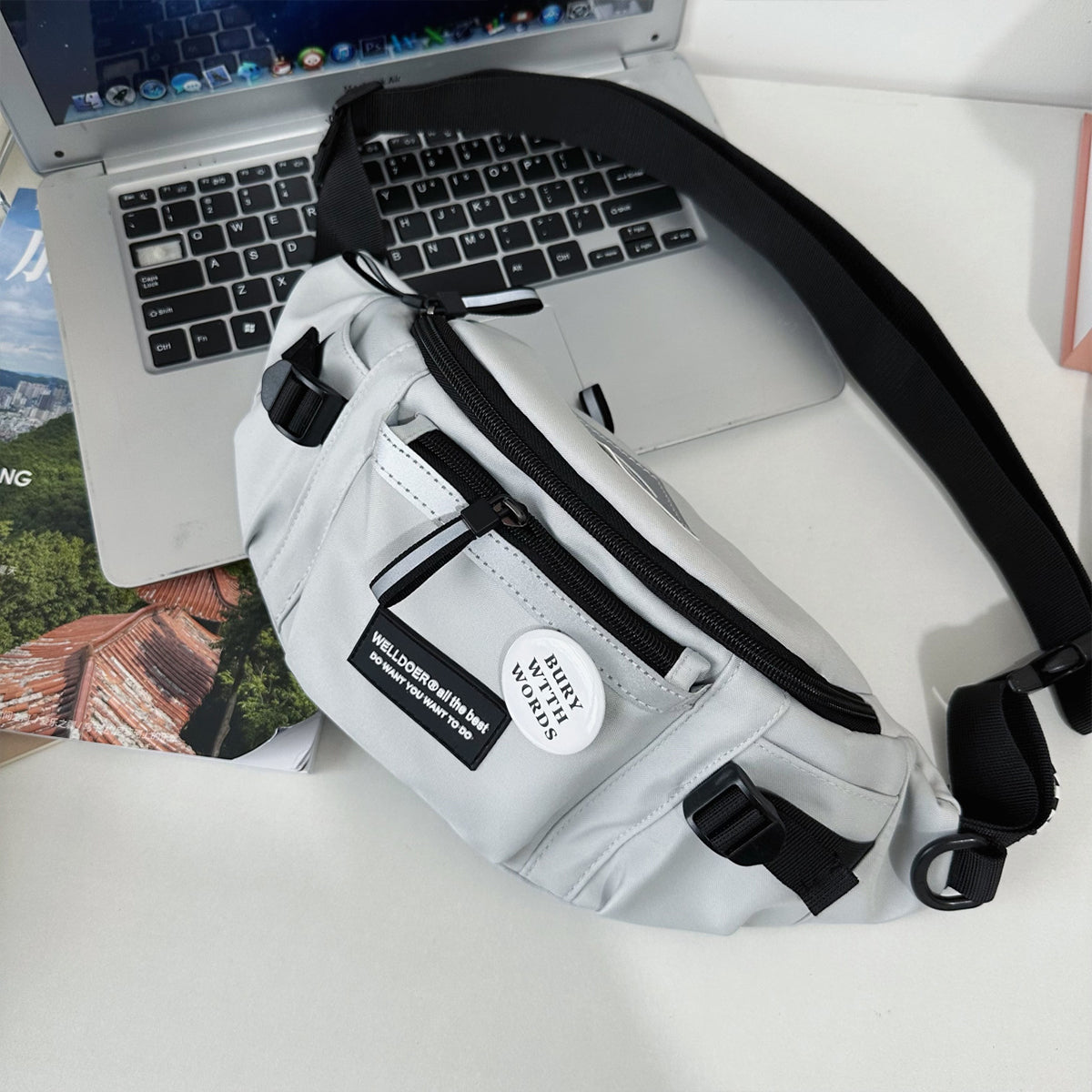 Large Capacity Cycling Waist Bag Messenger Bag