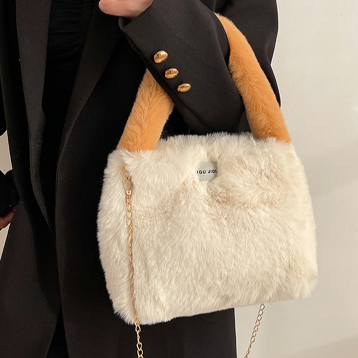 Autumn Winter Crossbody Plush Bucket Bag