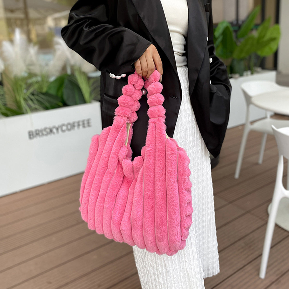Plush Bag for Women Korean Style Large Capacity Tote Bag
