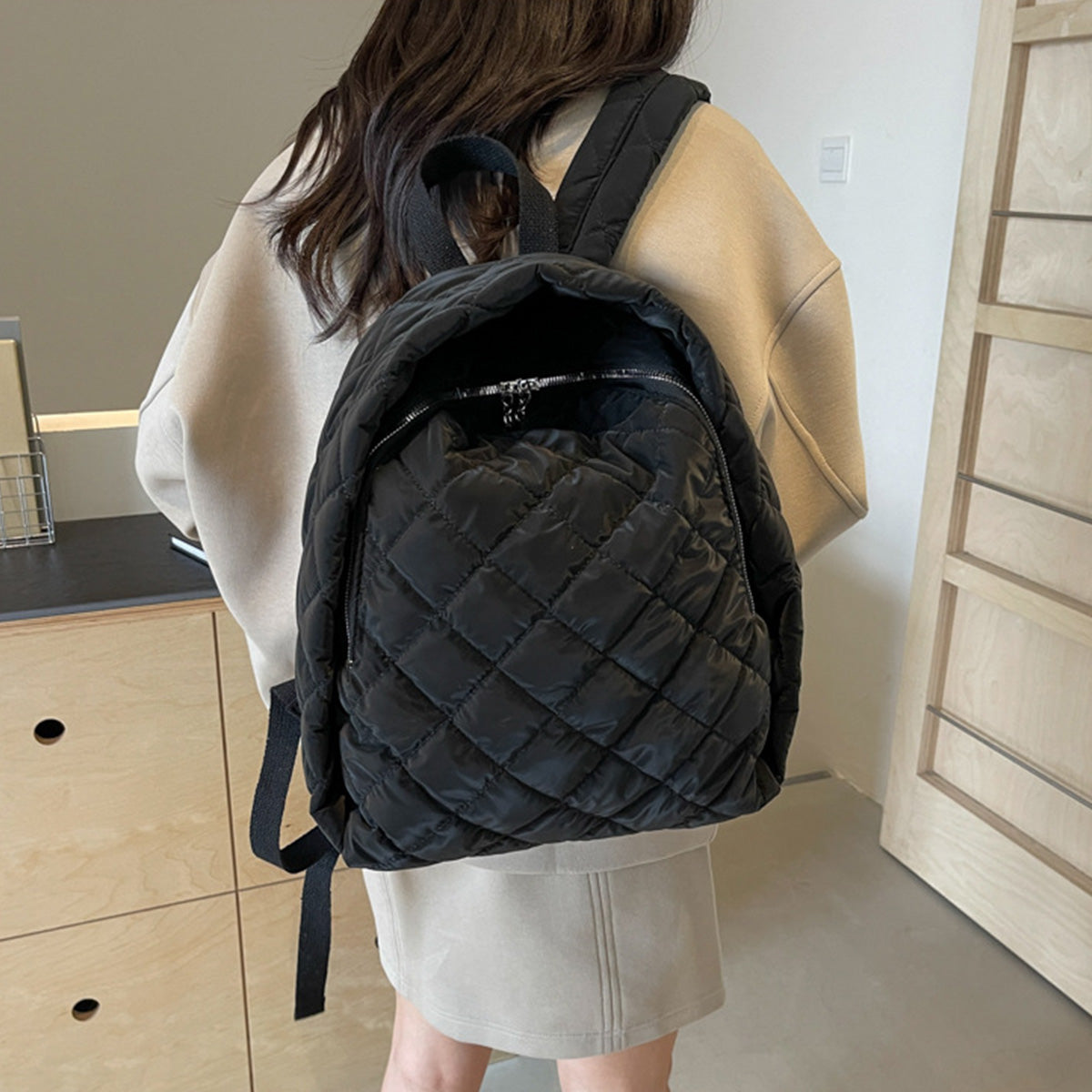 Fashionable Fashionable Cotton-Padded Lightweight Backpack