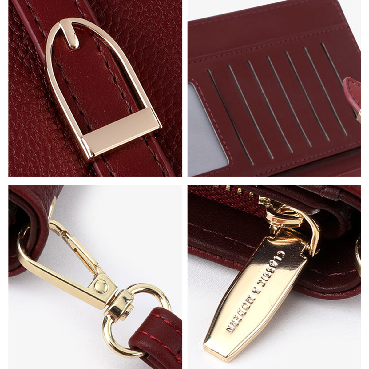 Dark Faux Cowhide Women Long Wallet