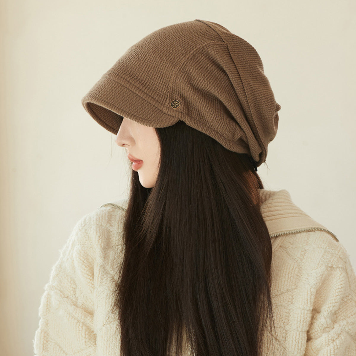 Hat for Women Thin Style Japanese Style Cold Hats Plain Head Hats