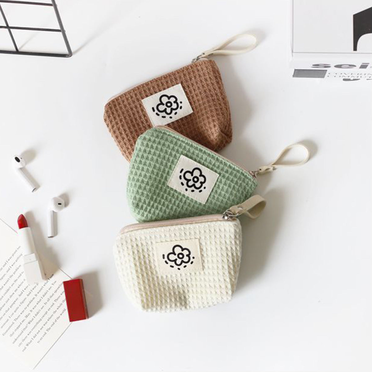 Cute Simple Fresh Flower Coin Purse