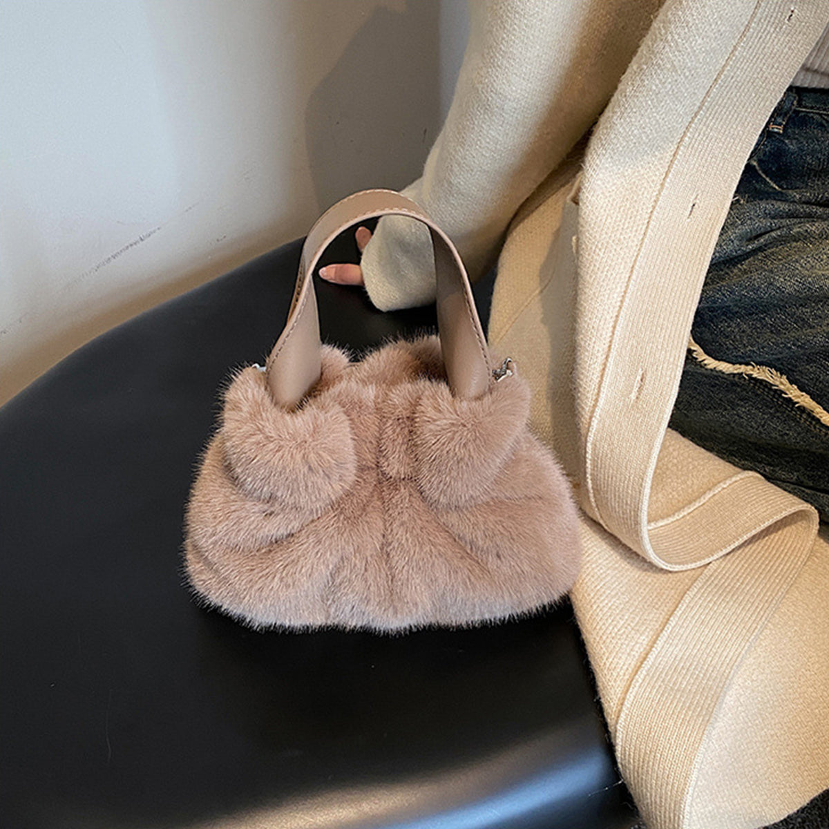 Pleated Plush Bag Handbag Crossbody Bag
