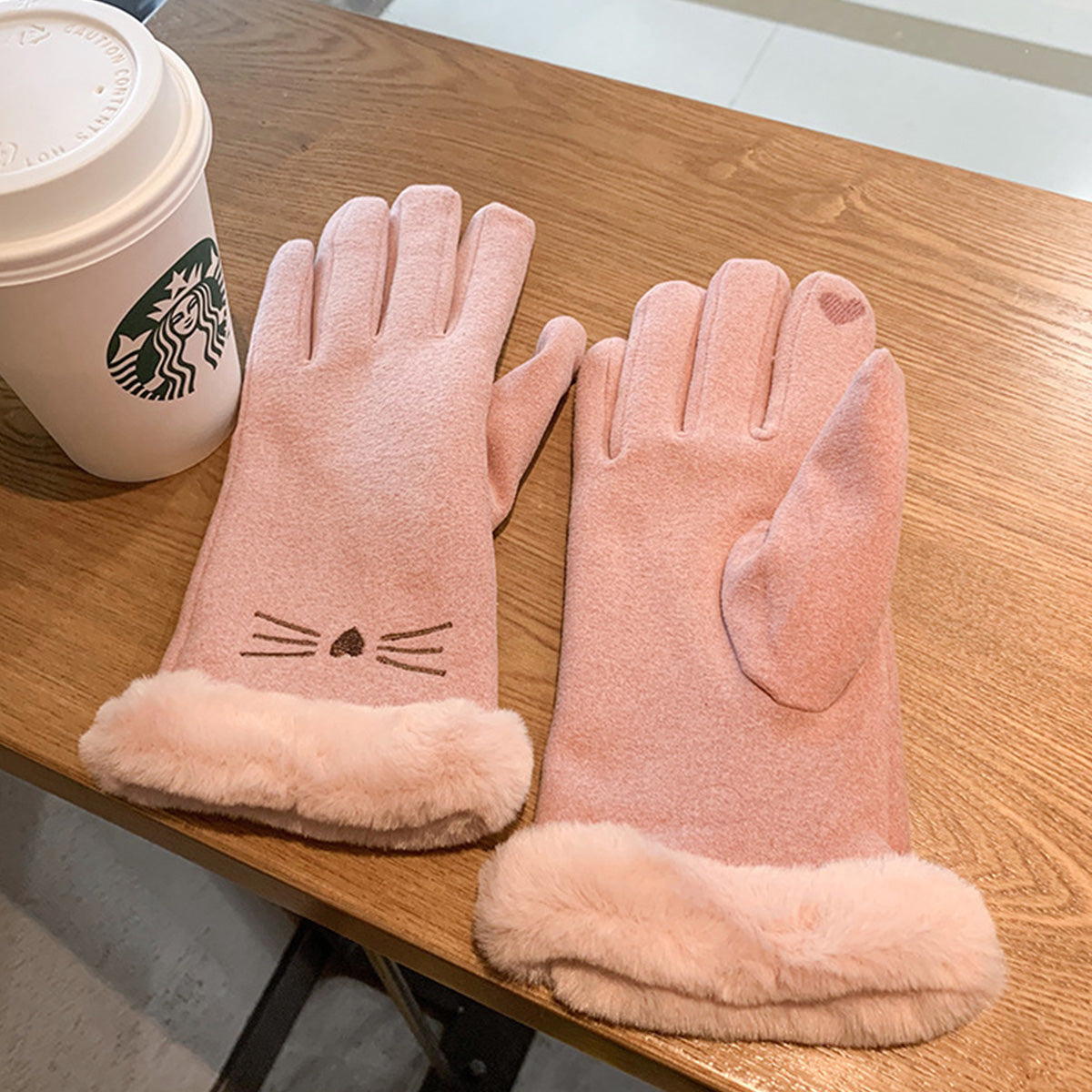 Women's Winter Velvet Gloves Warm Touch Screen Gloves