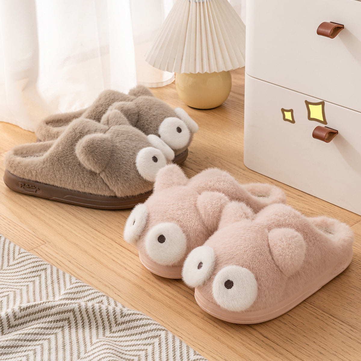 Fluffy Cotton Slippers for Women Warm Cotton Shoes