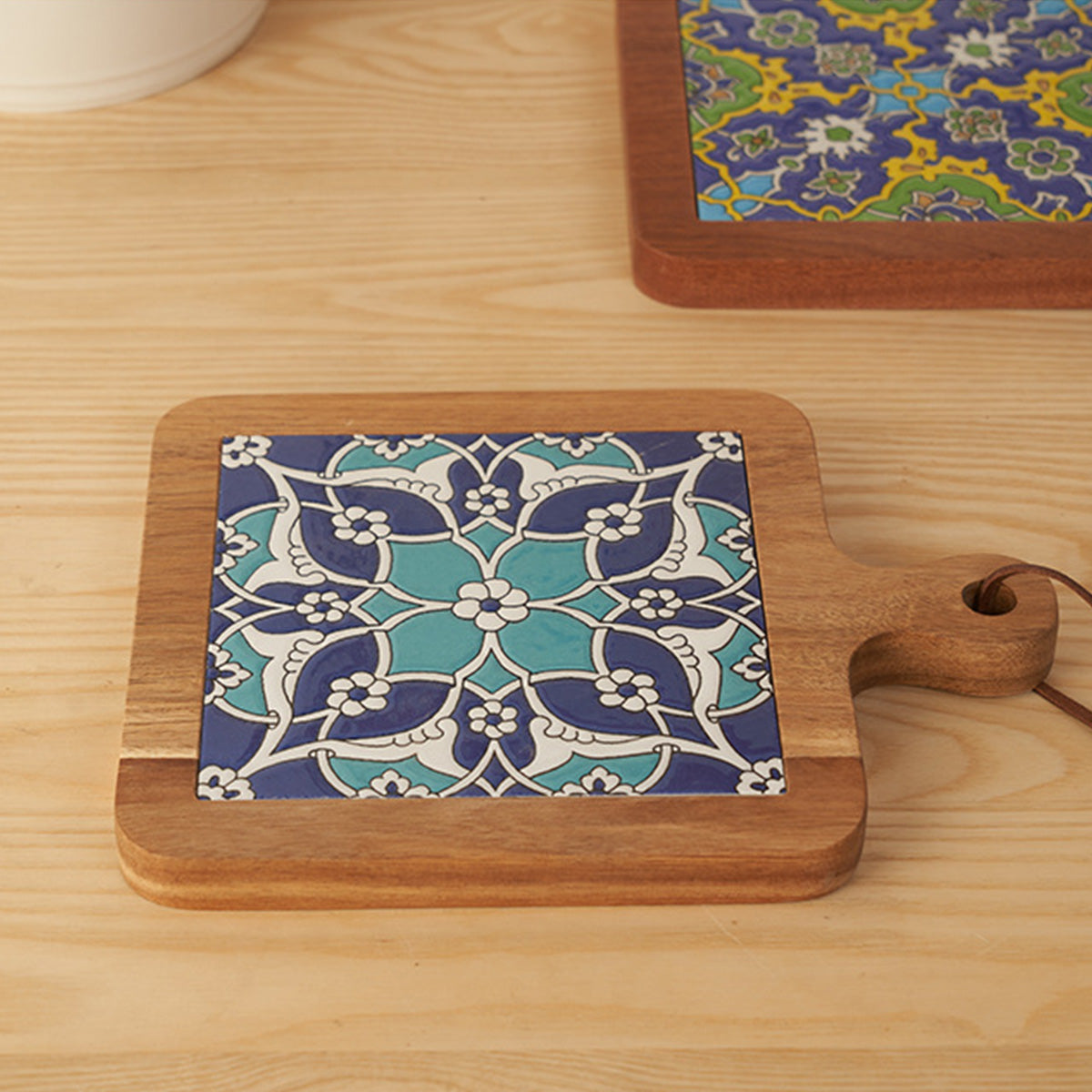 Solid Wood Retro Tile Placemat, Teat Insulation Placemat