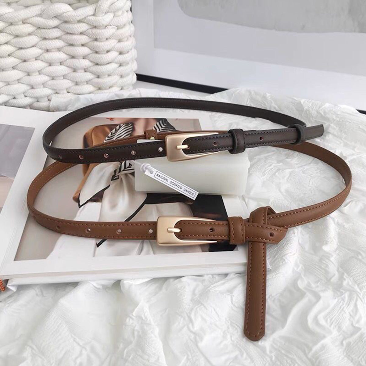 Retro Suit Women's Small Belt Decoration