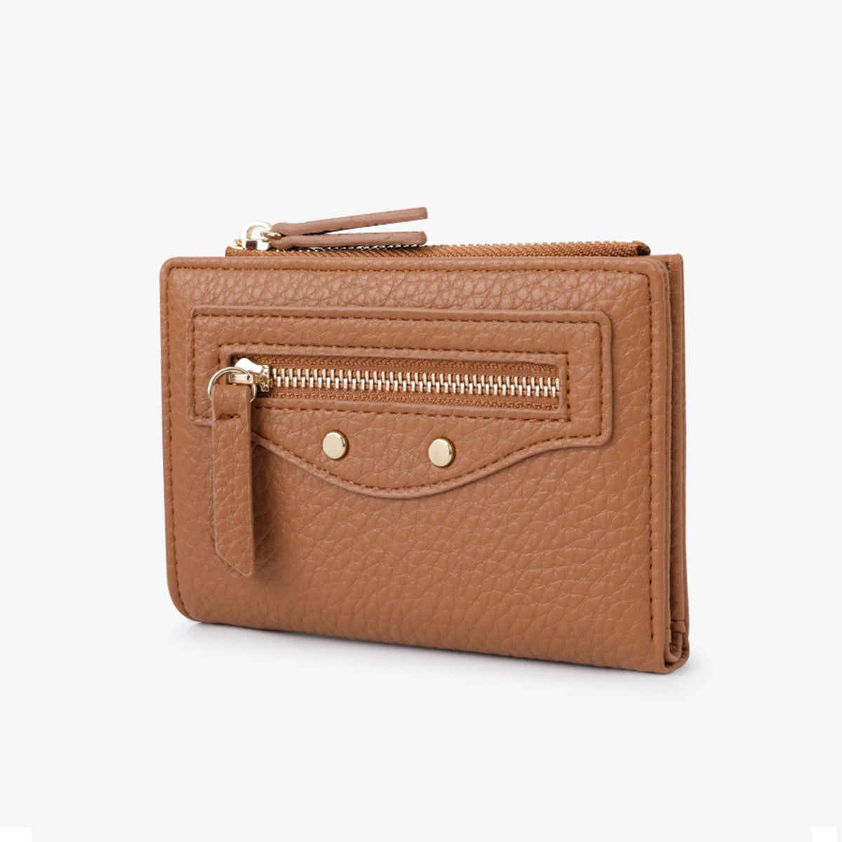 Women zipper Pebbled Compact Wallet