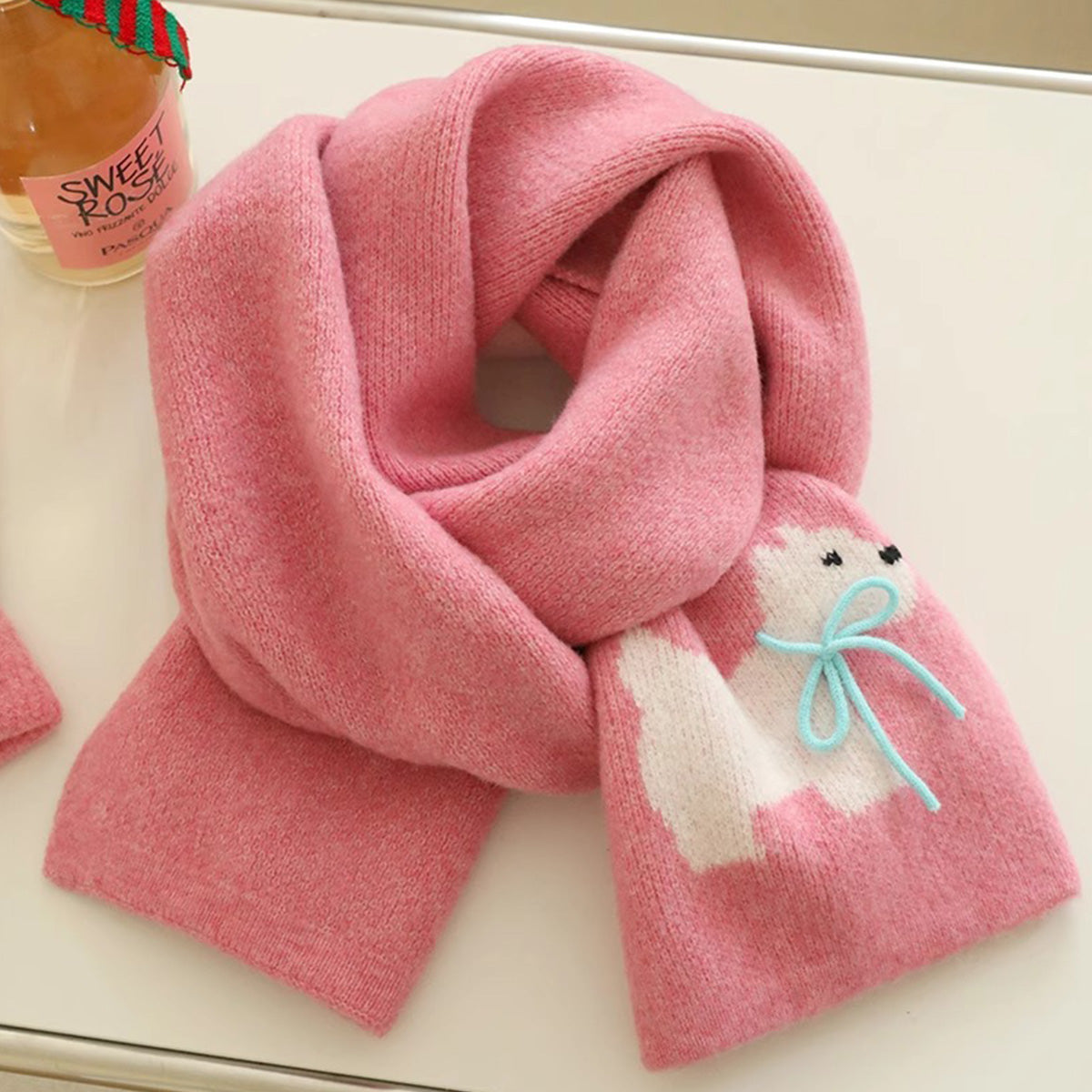 Bowknot Puppy Knitted Warm Scarf
