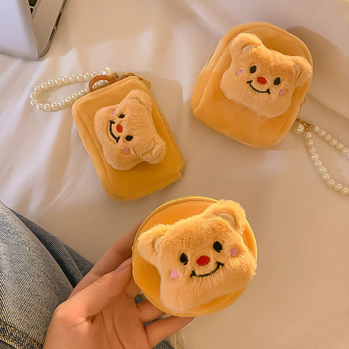 Cute Plush Bear Card Holder Mini Coin Purse