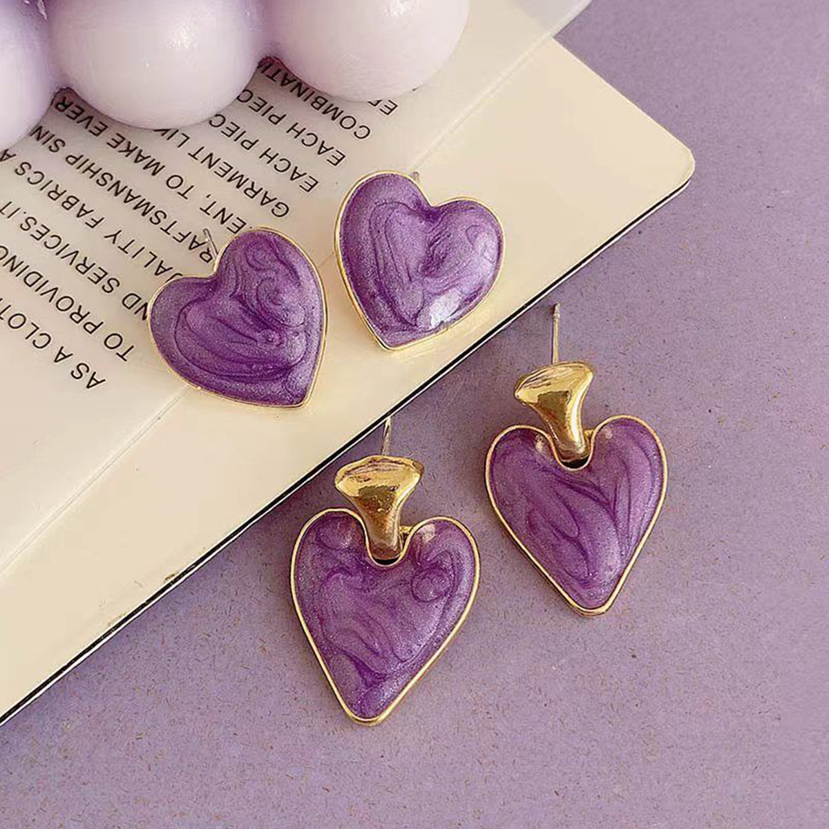 Super Fairy Taro Purple High-End Temperament Earrings