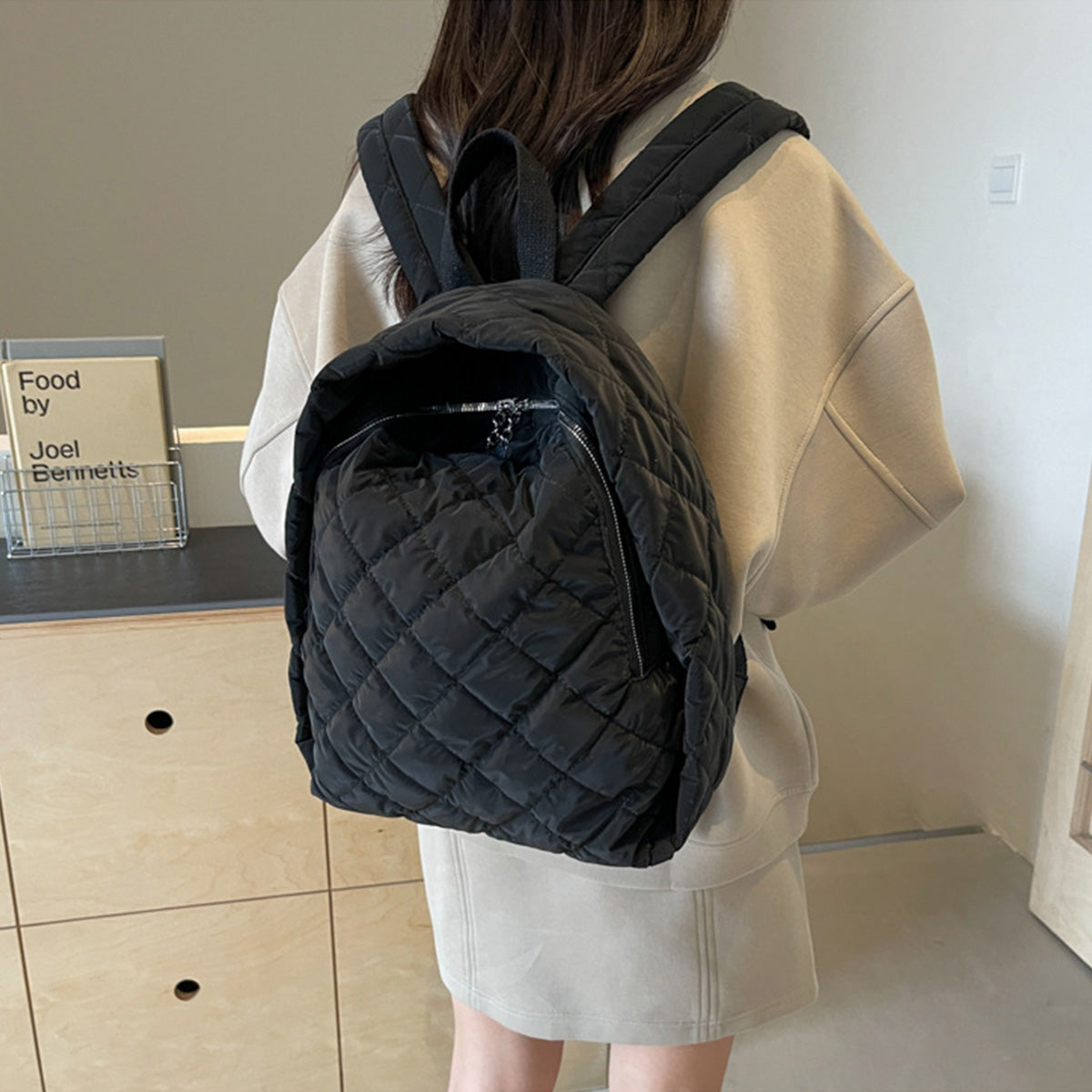 Fashionable Fashionable Cotton-Padded Lightweight Backpack