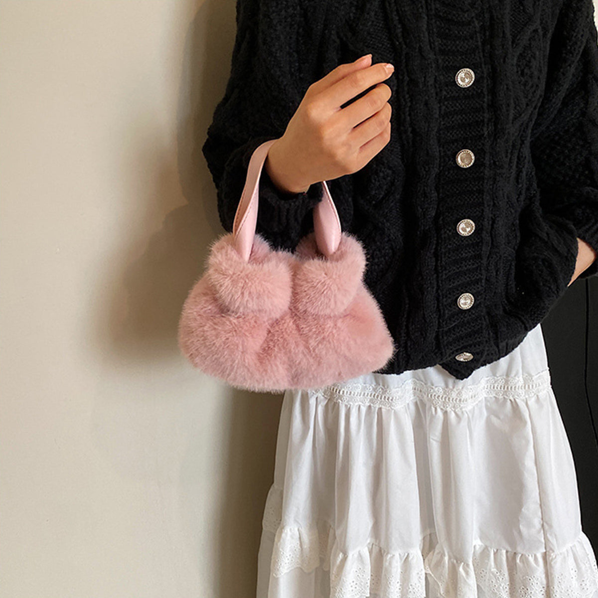 Pleated Plush Bag Handbag Crossbody Bag