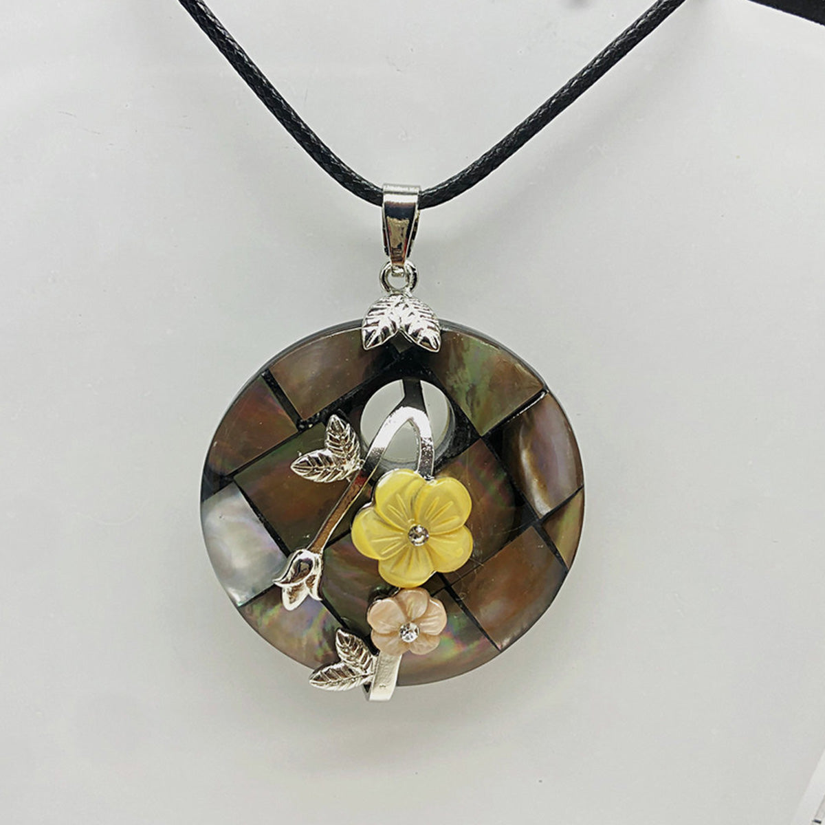 Shell Flower Necklace Tree of Life Braided Pendant