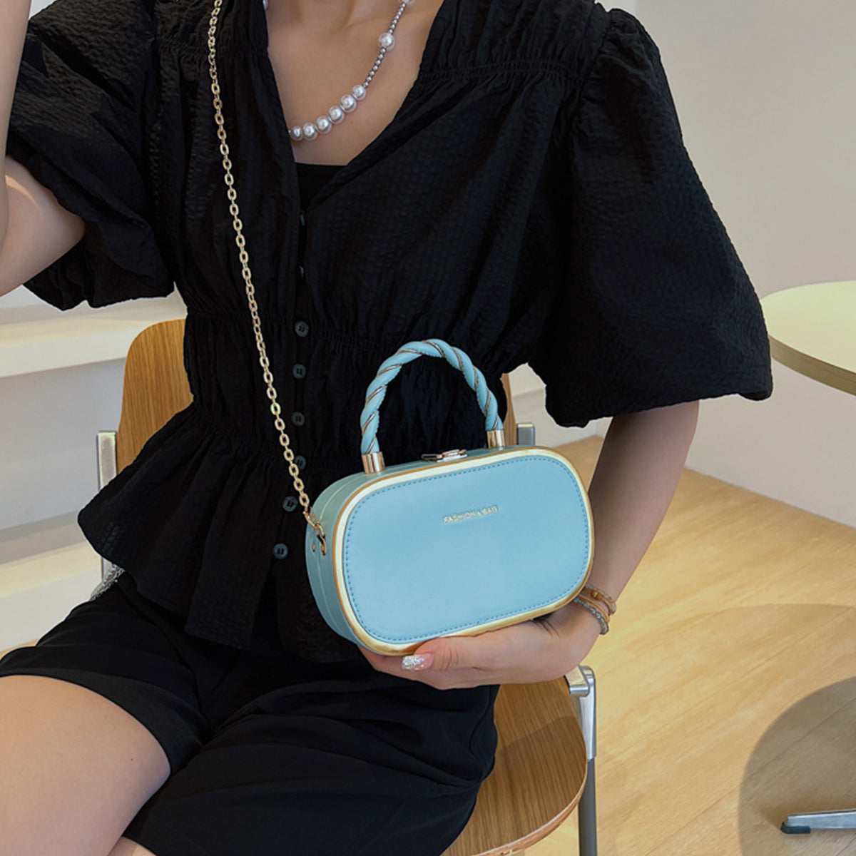 Chain Box Bag Candy Color Crossbody Commuter Bag