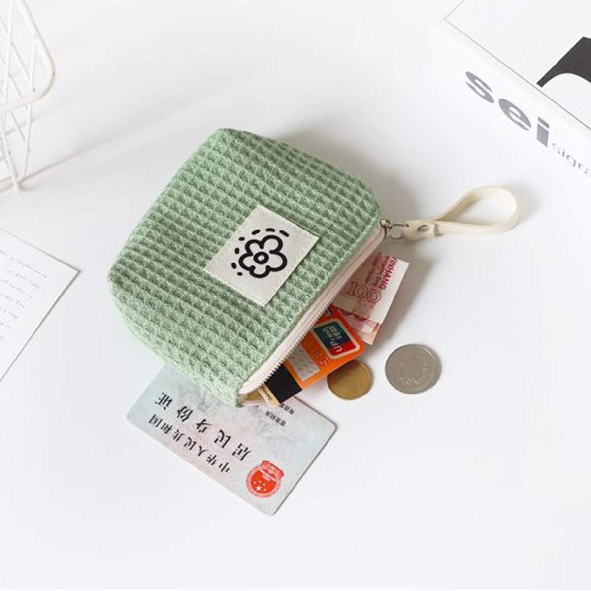 Cute Simple Fresh Flower Coin Purse