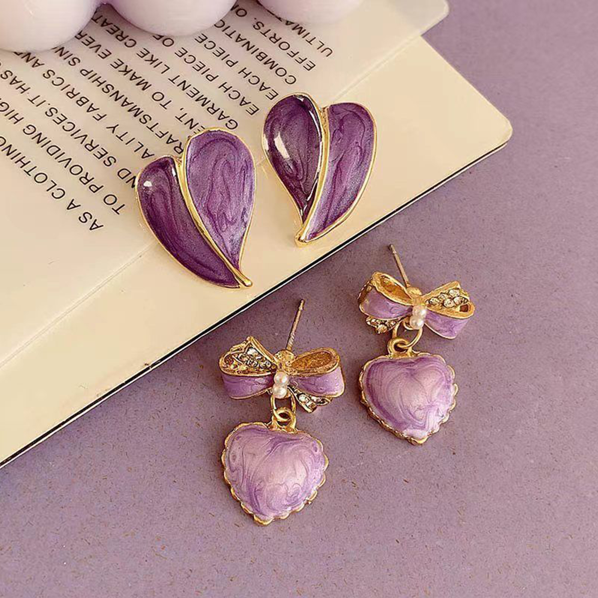 Super Fairy Taro Purple High-End Temperament Earrings
