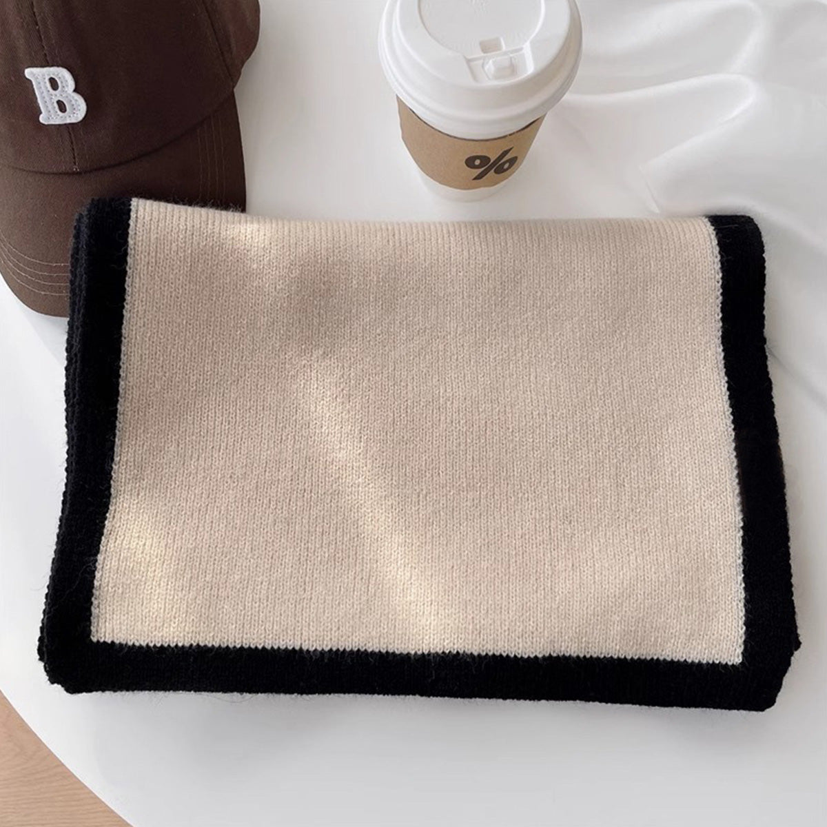 Scarf for Women Black Luxury Knitted Scarf