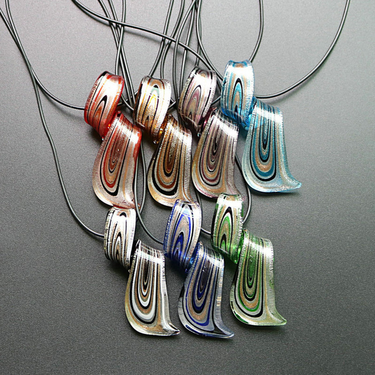 Chinese Style Handmade Spiral Knife Multi-Color Earrings Necklace Set