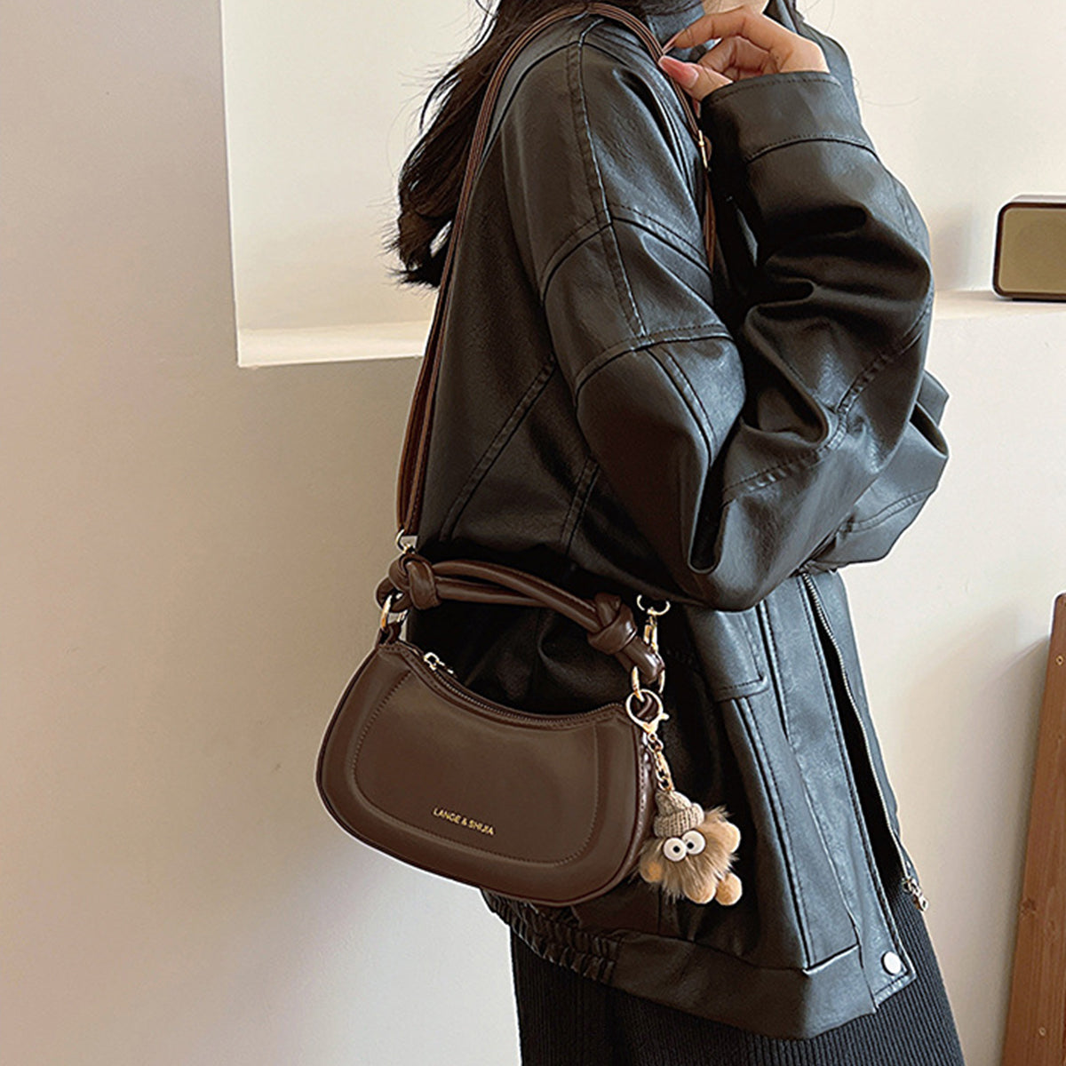 Ladies French Handbags Single Shoulder Saddle Bag