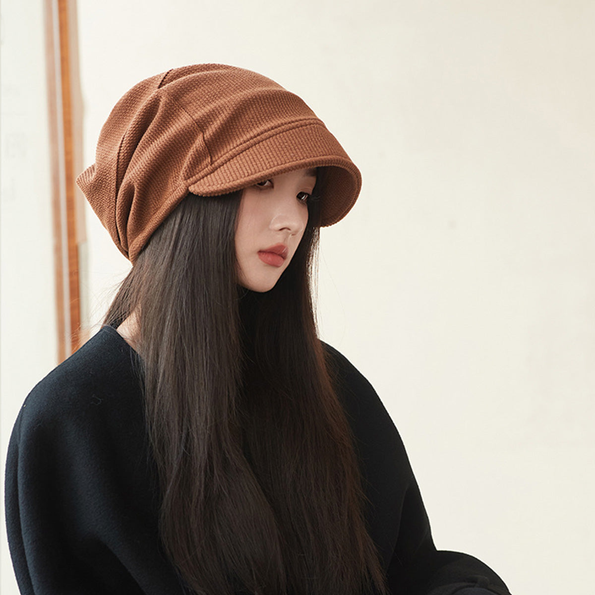 Hat for Women Thin Style Japanese Style Cold Hats Plain Head Hats
