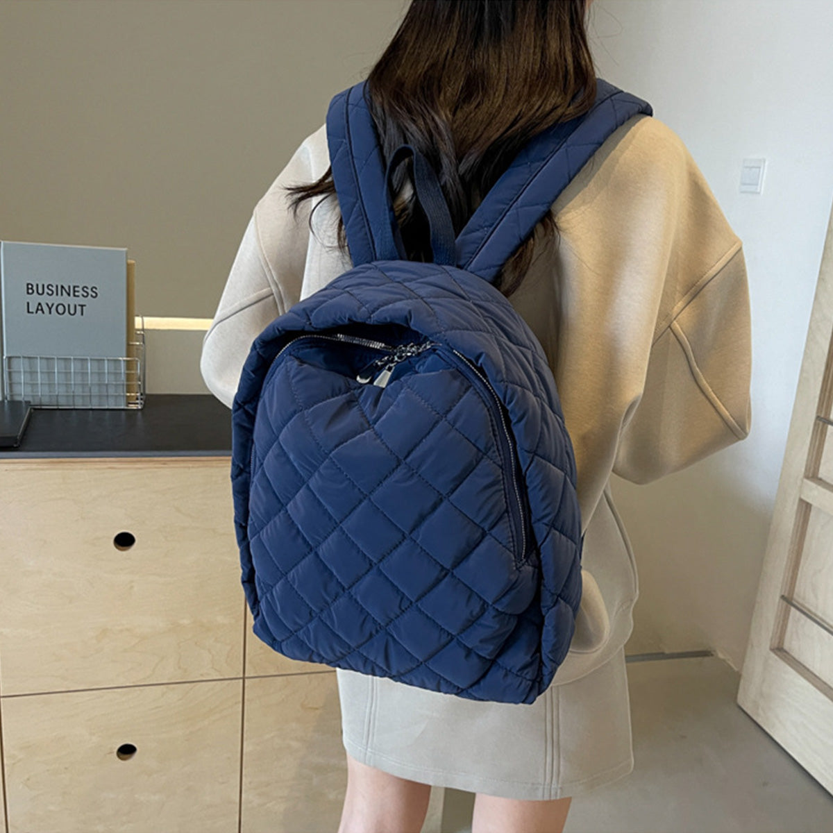 Fashionable Fashionable Cotton-Padded Lightweight Backpack