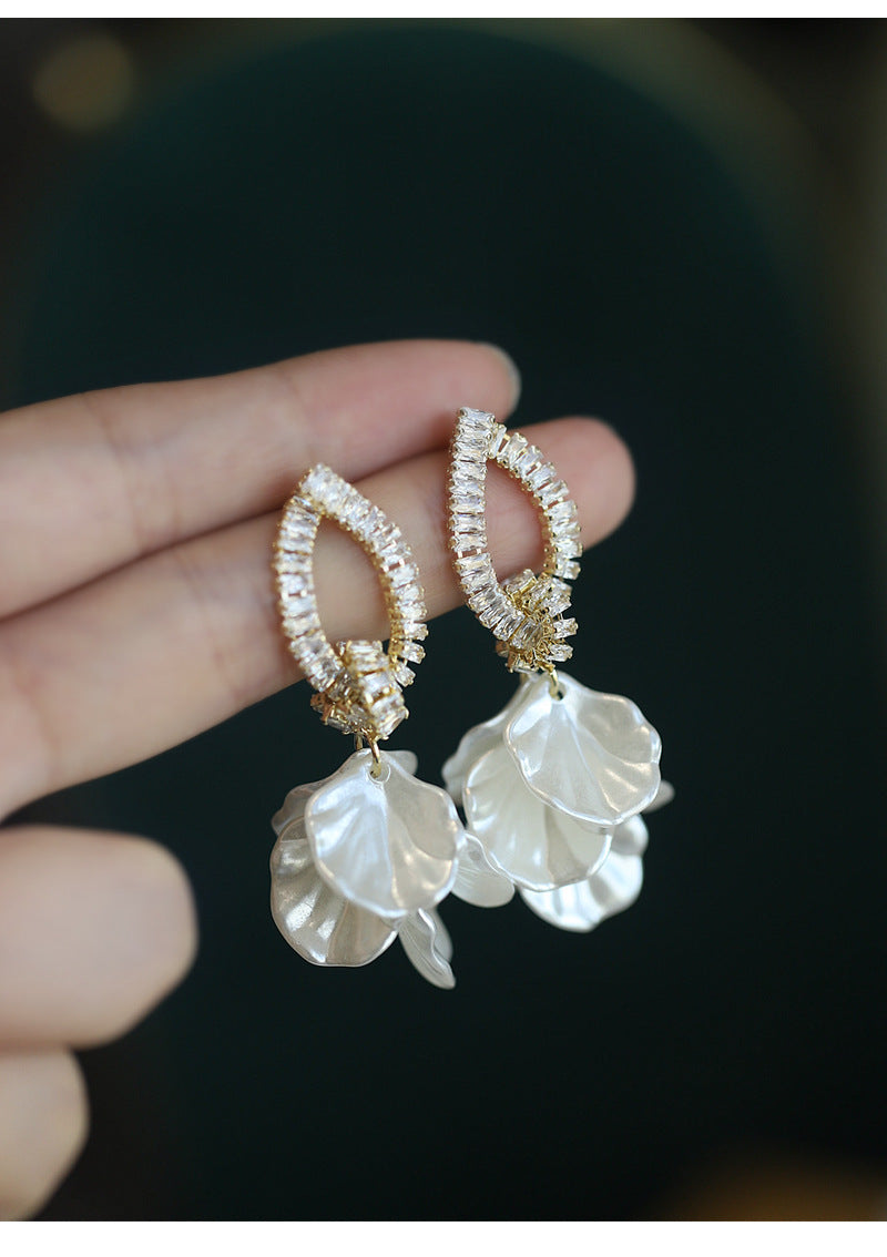 S925 Silver Needle Unique Large Flower Earrings
