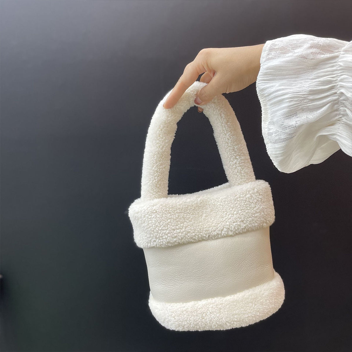 Furry Women Bag Leather Fur Fashionable Plush Bag Handbag