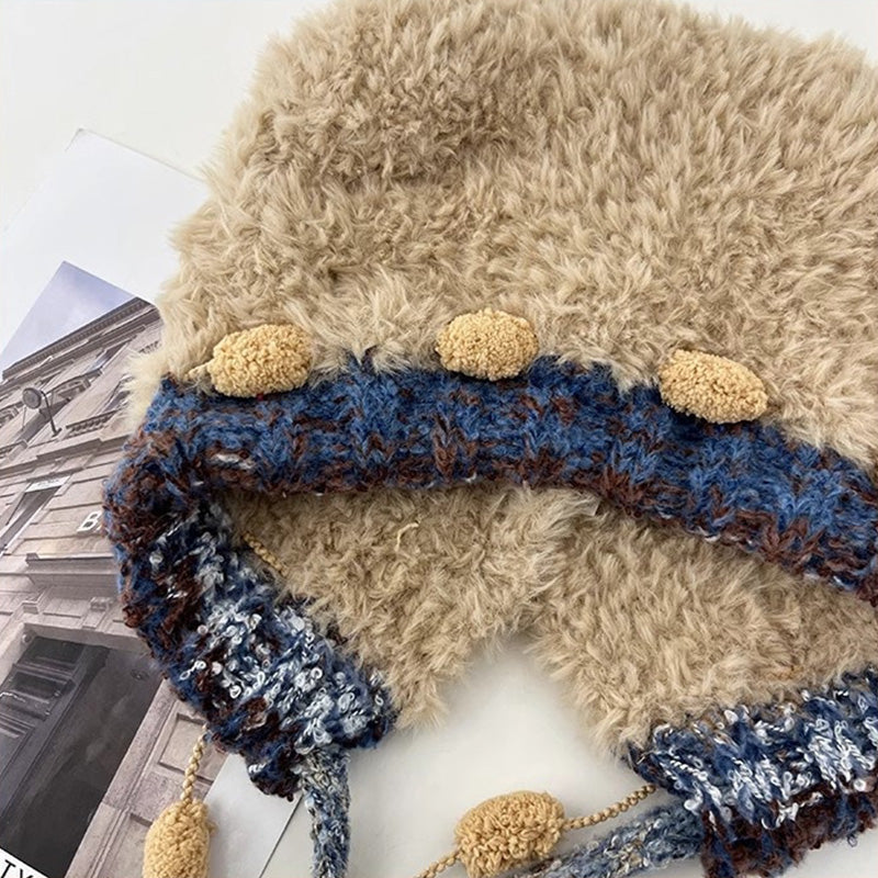 Korean Style Warm Bear Plush Hat