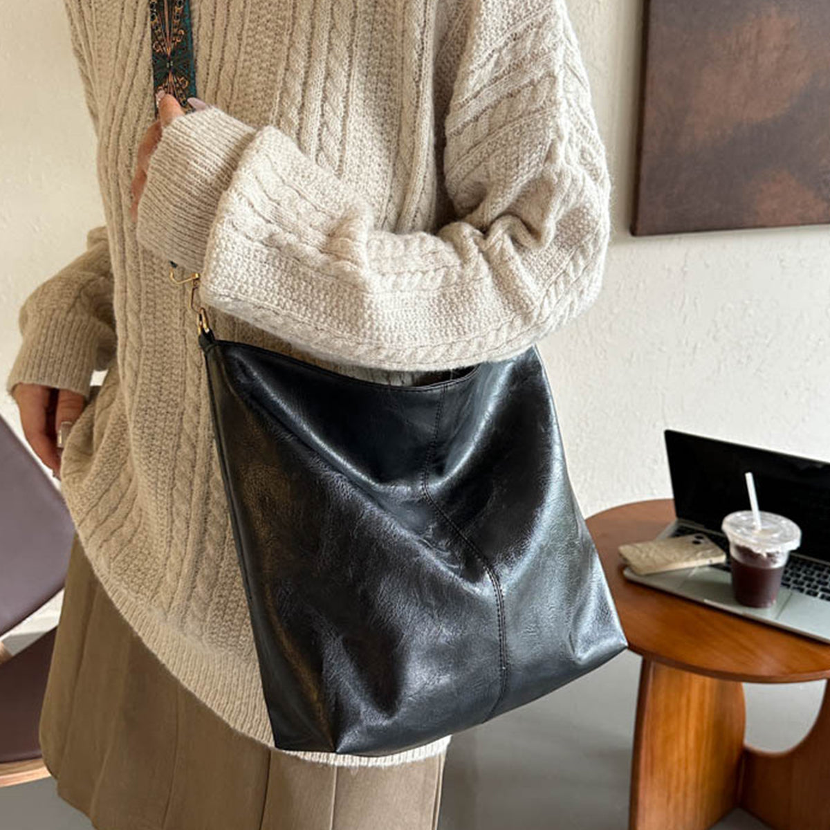 Single Shoulder Crossbody Large Capacity PU Bag