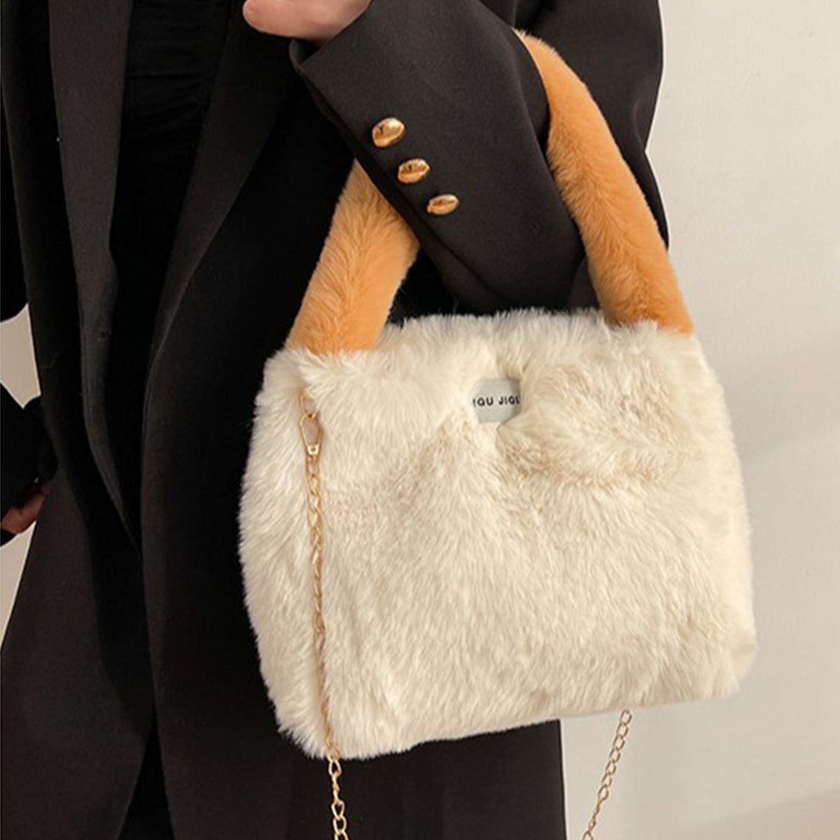 Autumn Winter Crossbody Plush Bucket Bag