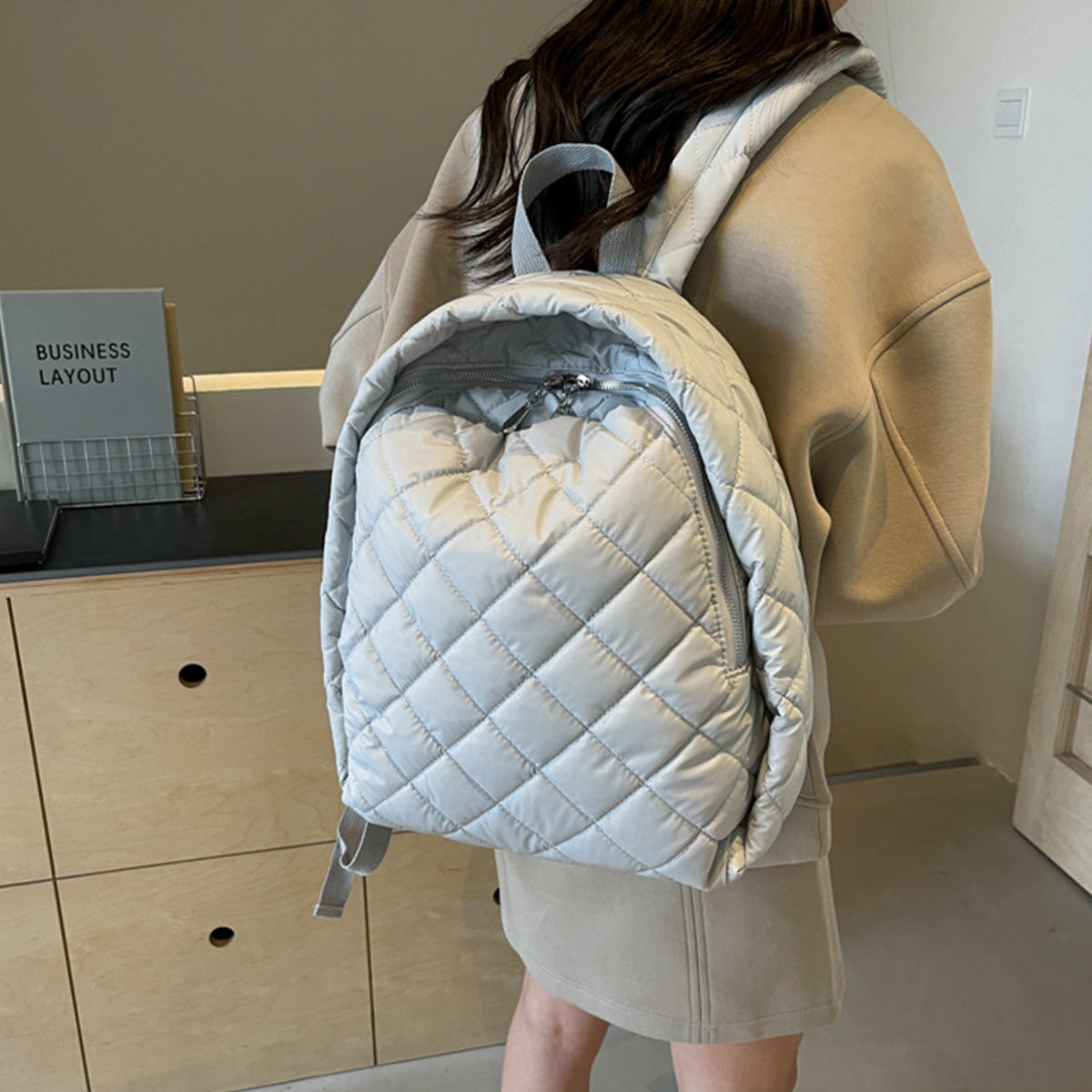 Fashionable Fashionable Cotton-Padded Lightweight Backpack