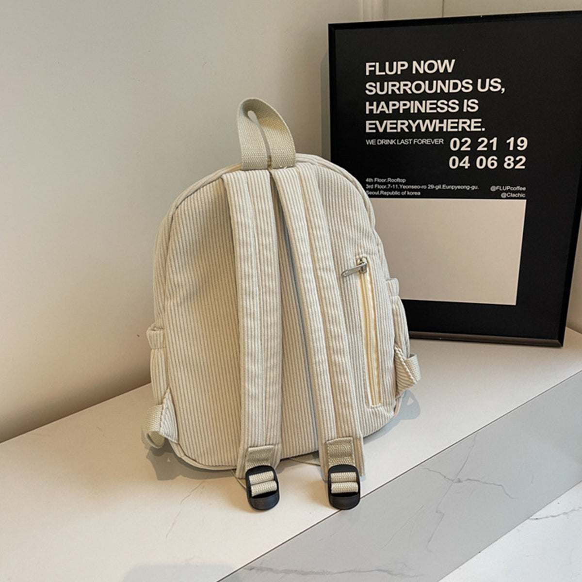 Winter Corduroy Small Backpack Women Casual Backpack