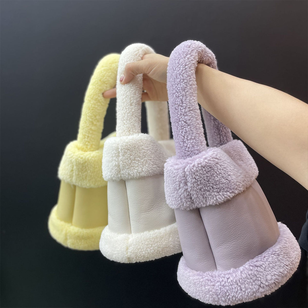 Furry Women Bag Leather Fur Fashionable Plush Bag Handbag