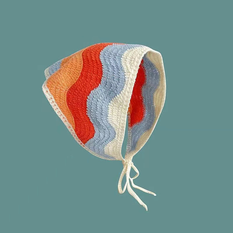 French Flower Triangle Headscarf High-End Teaddress