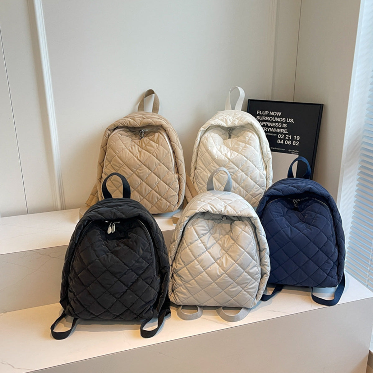 Fashionable Fashionable Cotton-Padded Lightweight Backpack