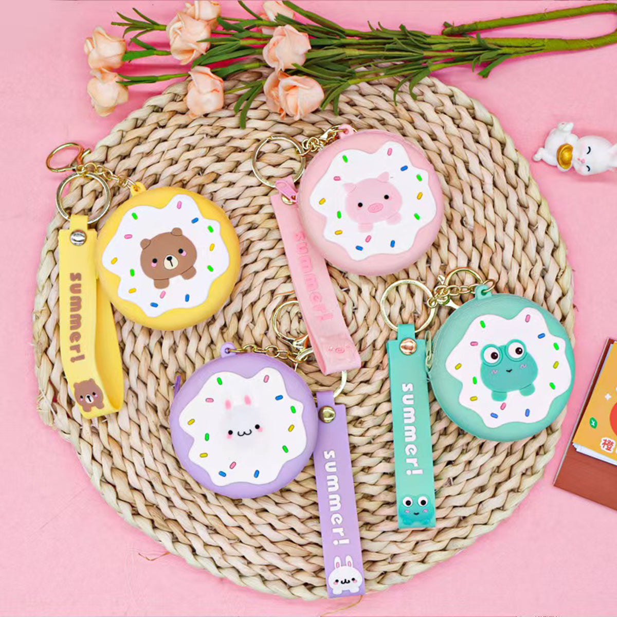 Cute cartoon silicone coin pocket coin purse