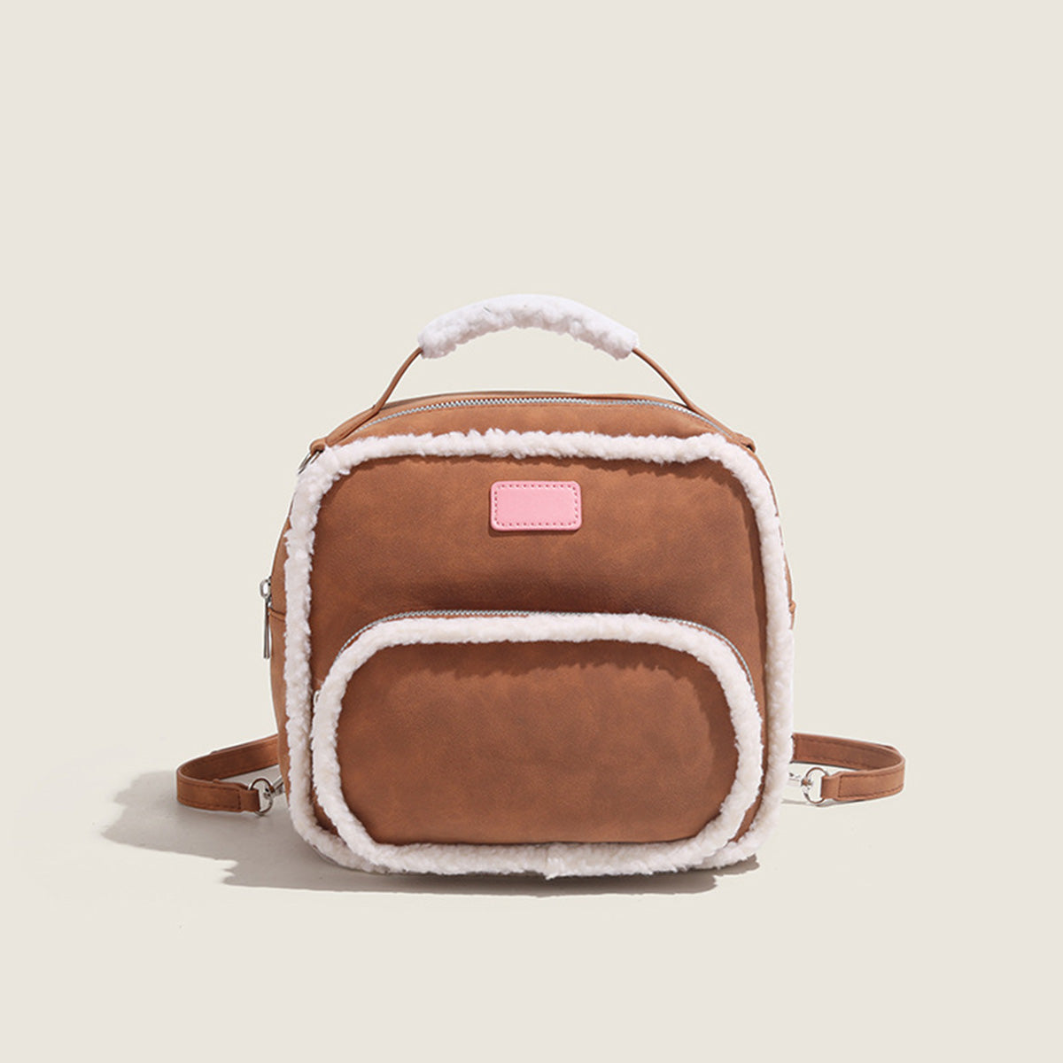 Fluffy Commuter Large Capacity Suede Backpack