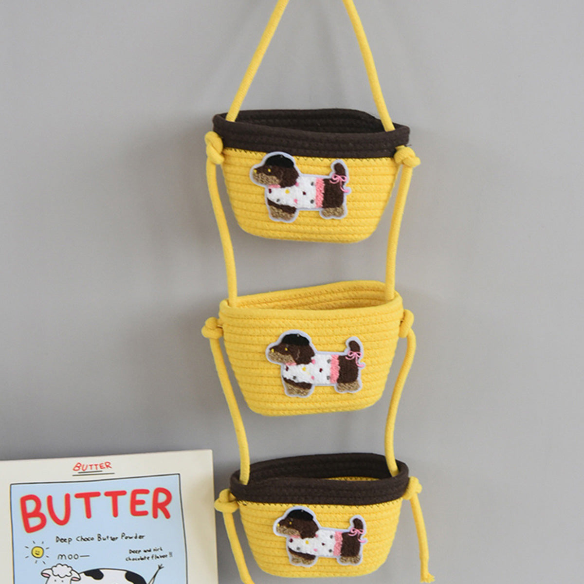 Cartoon Three-Layer Hanging Basket Cosmetic Storage Basket