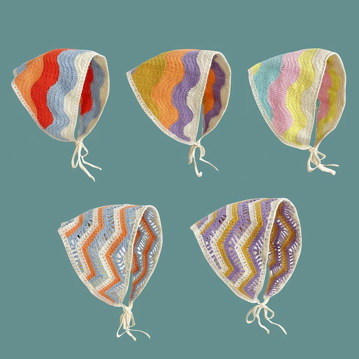 French Flower Triangle Headscarf High-End Teaddress